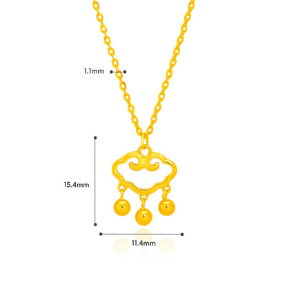 TAKA Jewellery 999 Pure Gold Cloud Rain Necklace