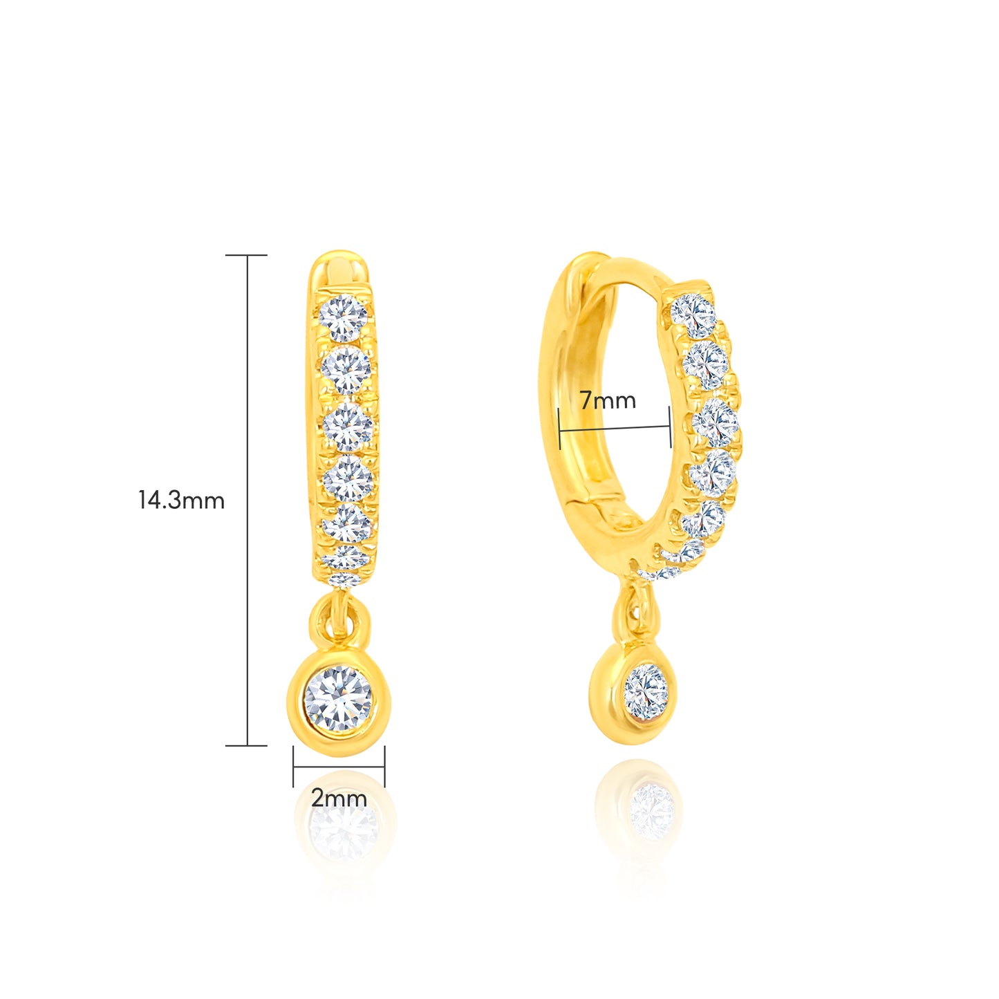 TAKA Jewellery 9K Diamond Hoop Earrings