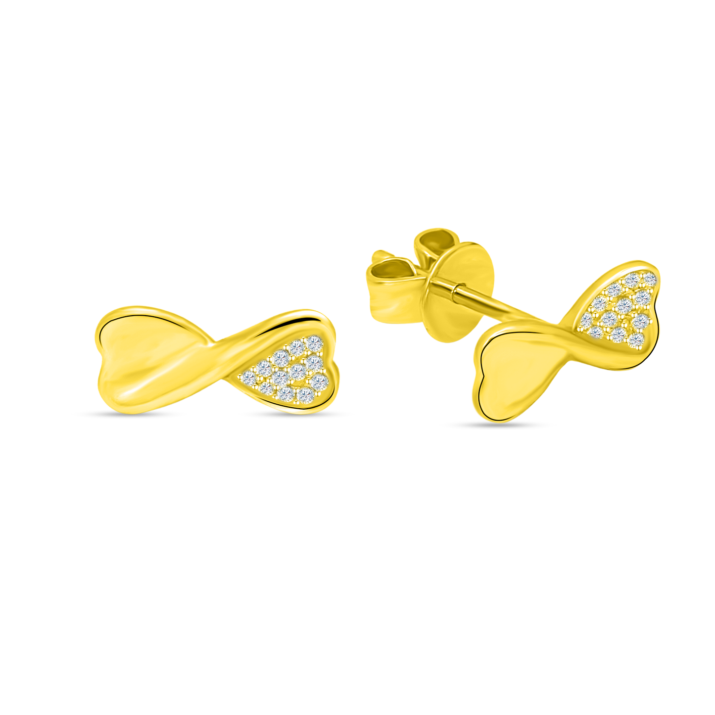 TAKA Jewellery Diamond Earrings 9K Ribbon