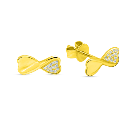 TAKA Jewellery Diamond Earrings 9K Ribbon