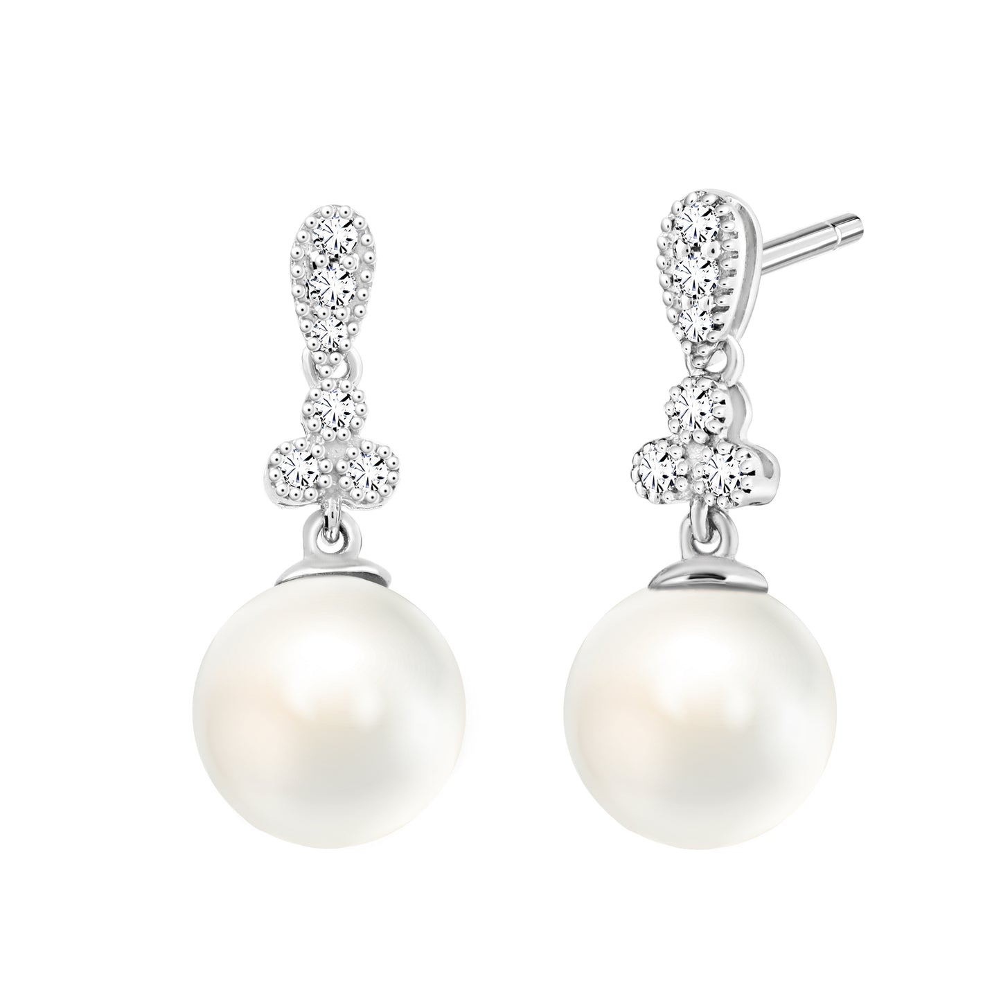 TAKA Jewellery Lustre Pearl Diamond Earrings 18K Gold