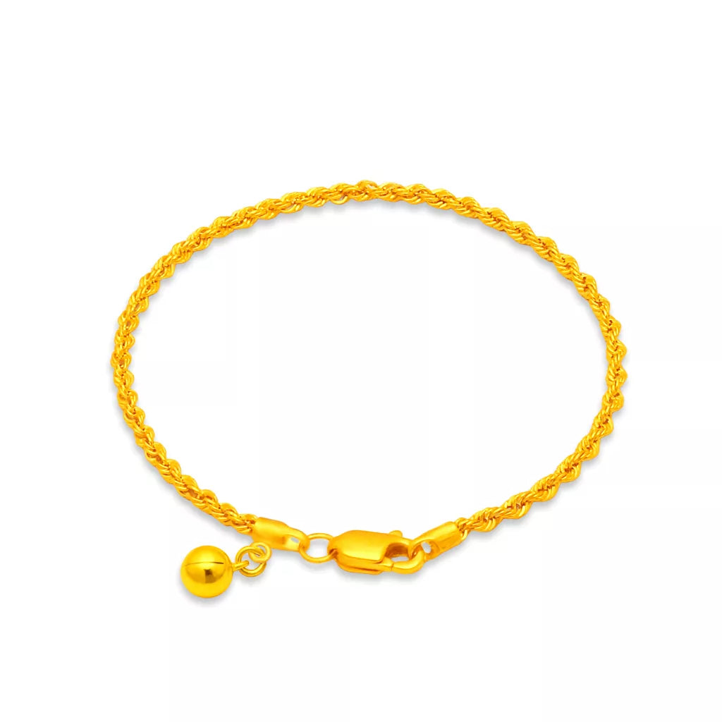 TAKA Jewellery 916 Gold Rope Anklet - TAKA Jewellery