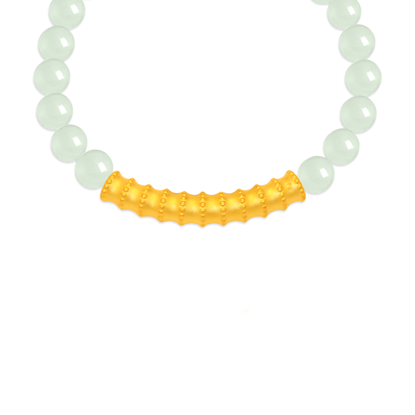 TAKA Jewellery 999 Pure Gold Charm with Jade Beads Bracelet