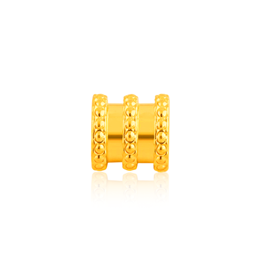 TAKA Jewellery 999 Pure Gold Charm Diamond Cut Big Barrel