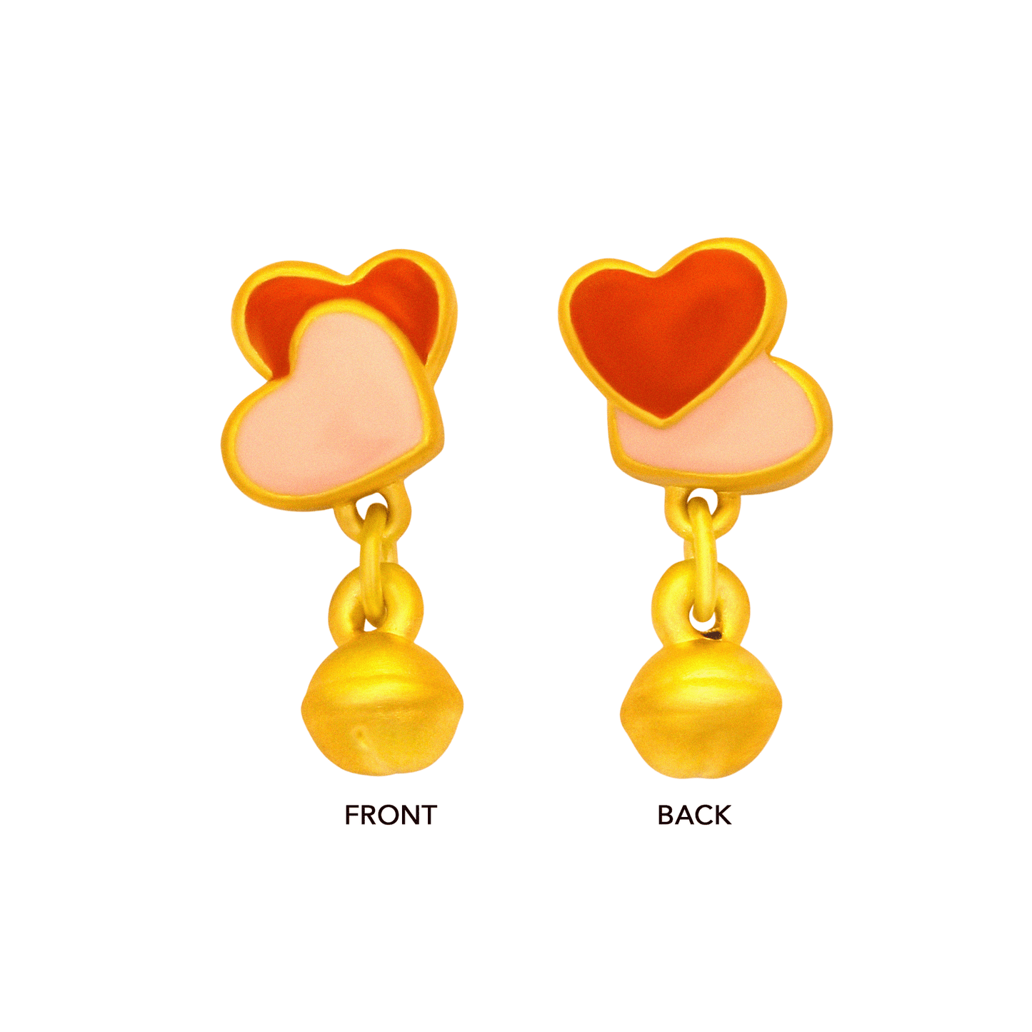 TAKA Jewellery 999 Pure Gold Charm Heart Bell