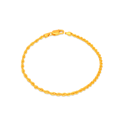 TAKA Jewellery 916 Gold Bracelet Rope