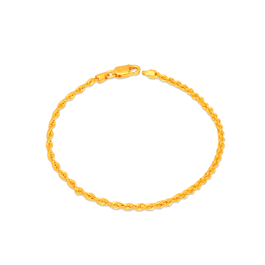 TAKA Jewellery 916 Gold Bracelet Rope