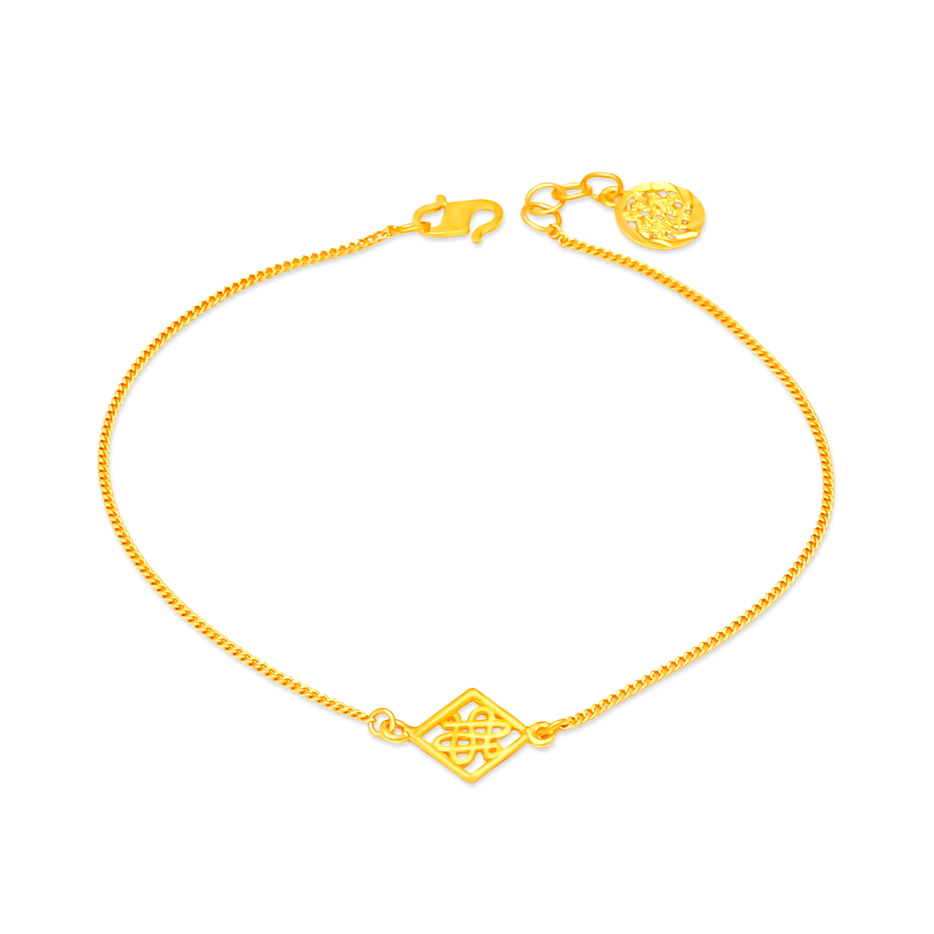 TAKA Jewellery 916 Gold Bracelet with Wishful Knot - TAKA Jewellery