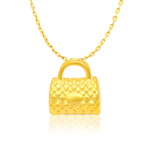 TAKA Jewellery 999 Pure Gold Pendant Mini Handbag with 9K Gold Chain