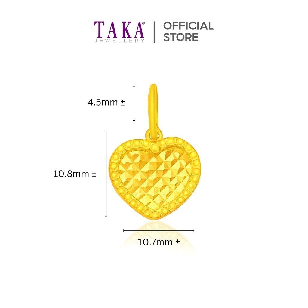 TAKA Jewellery 916 Gold Pendant Heart-shaped