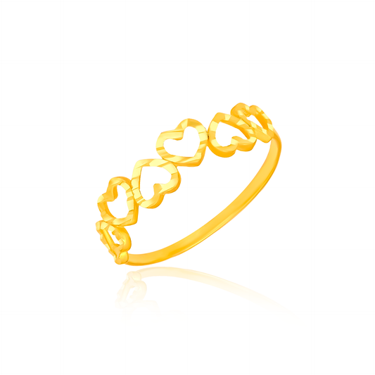 TAKA Jewellery 916 Gold Ring Hearts