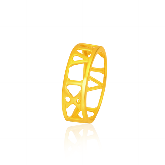 TAKA Jewellery 916 Gold Ring Roman Numeral