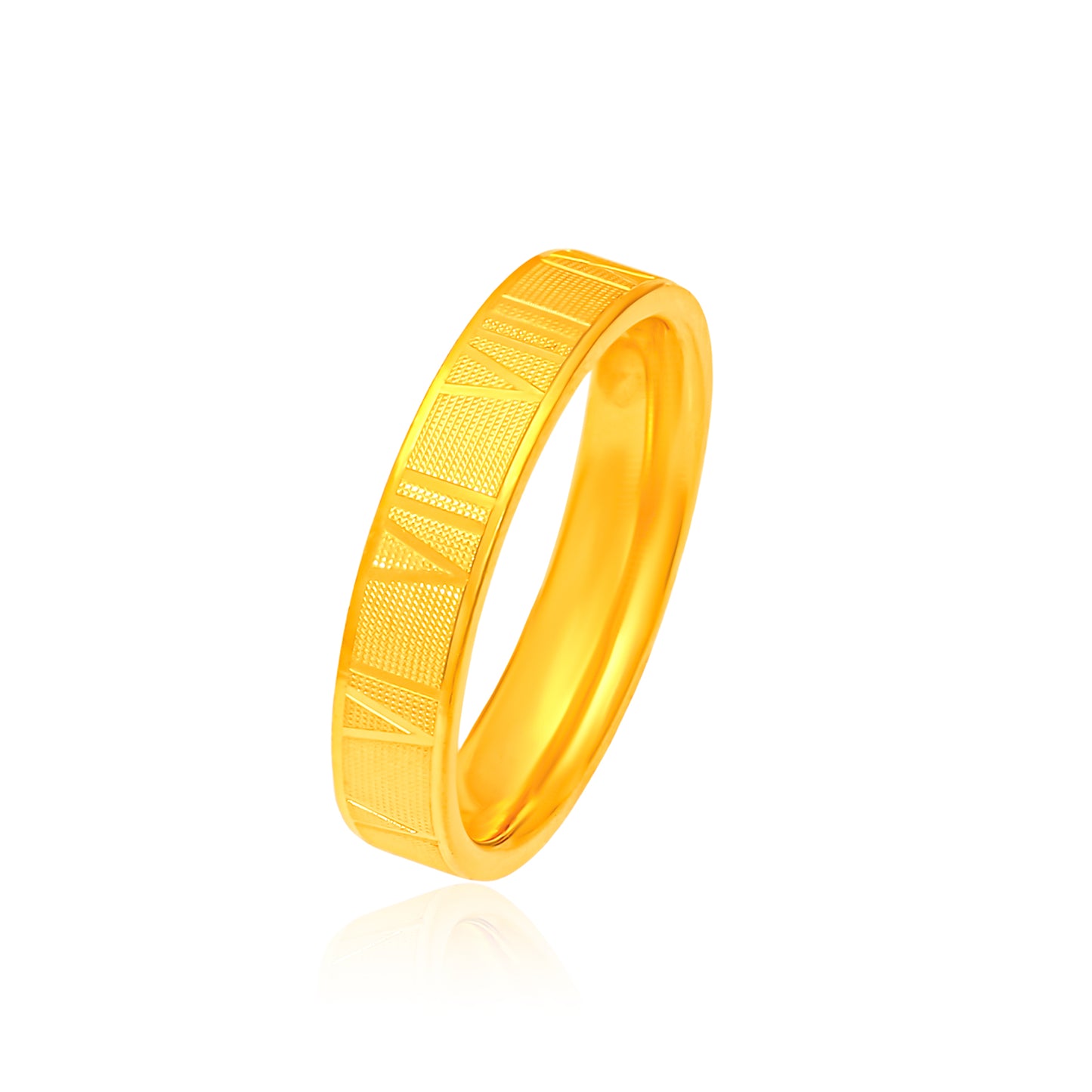 TAKA Jewellery 916 Gold Couple Ring Roman Numerals