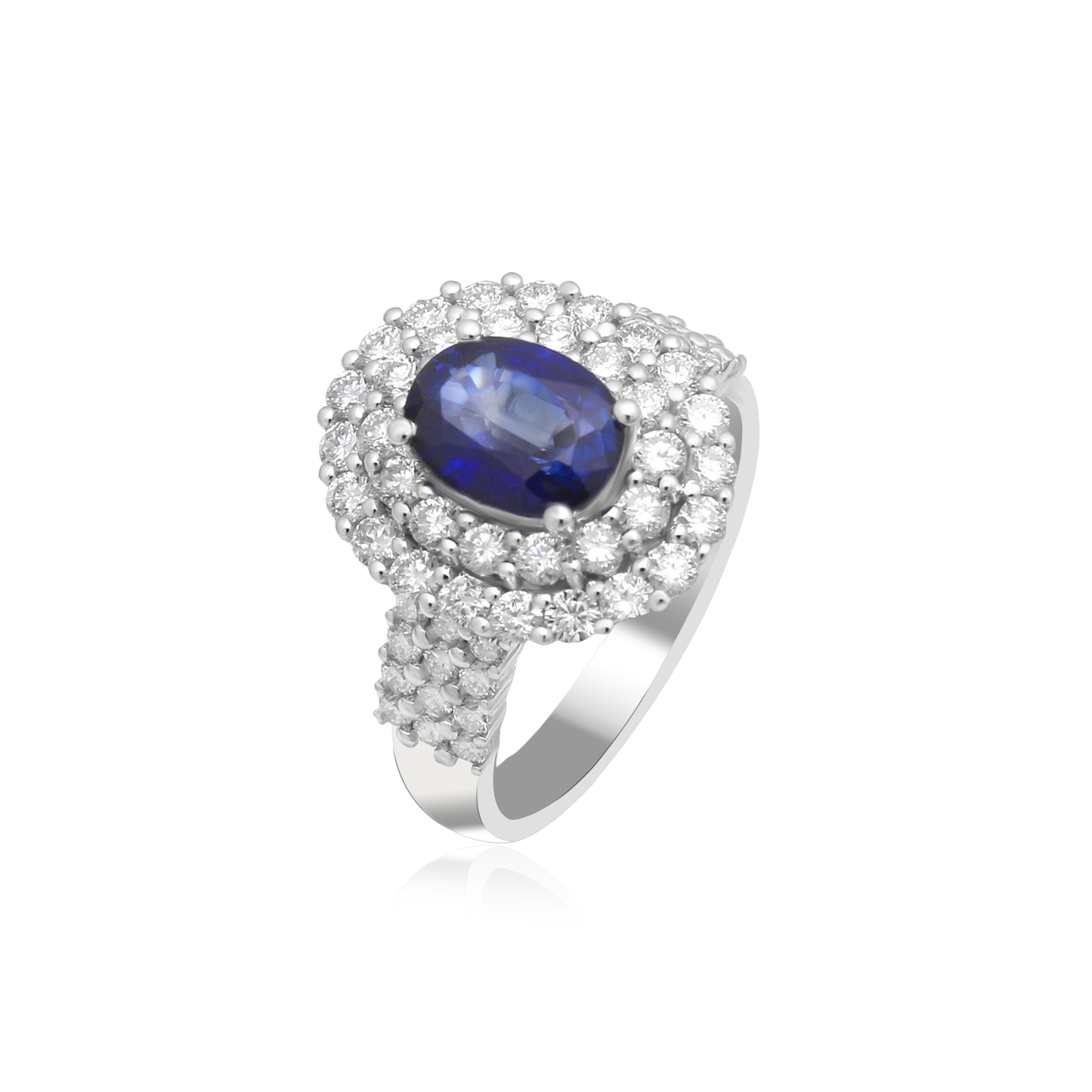 TAKA Jewellery Lab Grown Blue Sapphire and Diamond Ring 10K