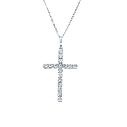 TAKA Jewellery Cresta Diamond Cross Necklace 9K