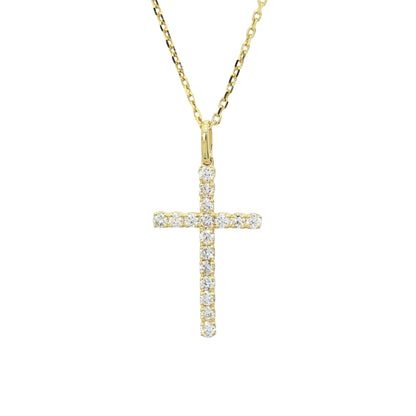 TAKA Jewellery Cresta Diamond Cross Necklace 9K