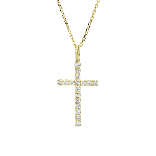 TAKA Jewellery Cresta Diamond Cross Necklace 9K