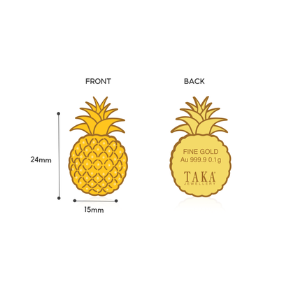 TAKA Jewellery 999 Pure Gold Durian & Pineapple Keychain