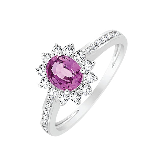 TAKA Jewellery Spectra Pink Sapphire Diamond Ring 18KW