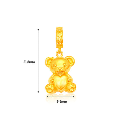 TAKA Jewellery 916 Gold Bear Hugging I, ♥, U Charm