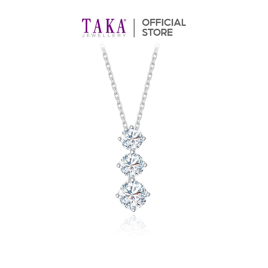 TAKA Jewellery Lab Grown Diamond Trilogy Diamond Necklace 10K Gold