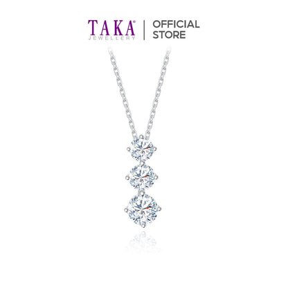 TAKA Jewellery Lab Grown Diamond Trilogy Diamond Necklace 10K Gold