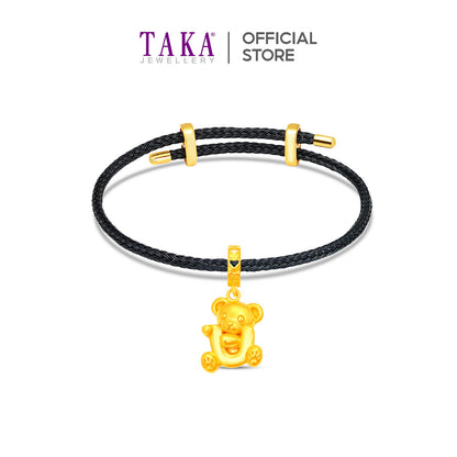 TAKA Jewellery 916 Gold Bear Hugging I, ♥, U Charm