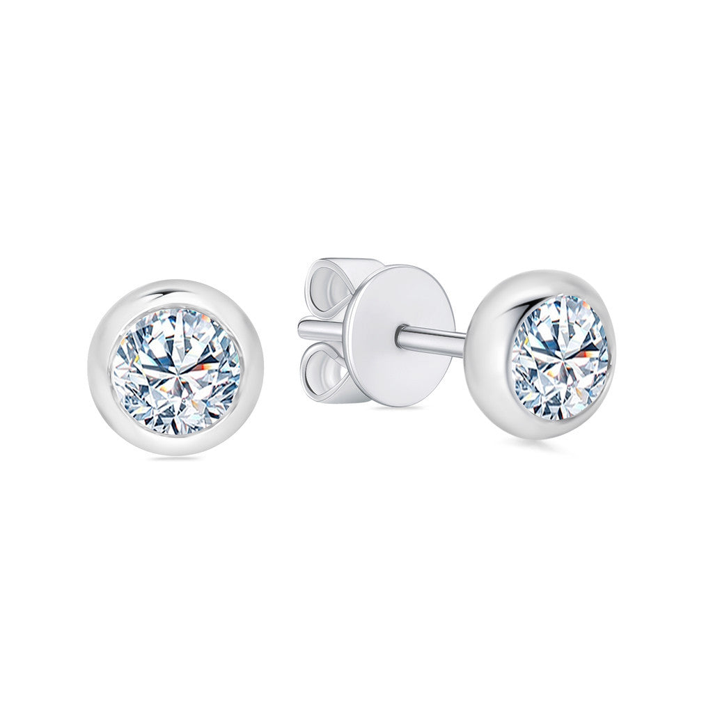 TAKA Jewellery Round Brilliant Lab Grown Diamond Earrings 10K