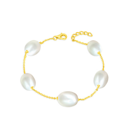 TAKA Jewellery Lustre Pearl Bracelet 9K Gold