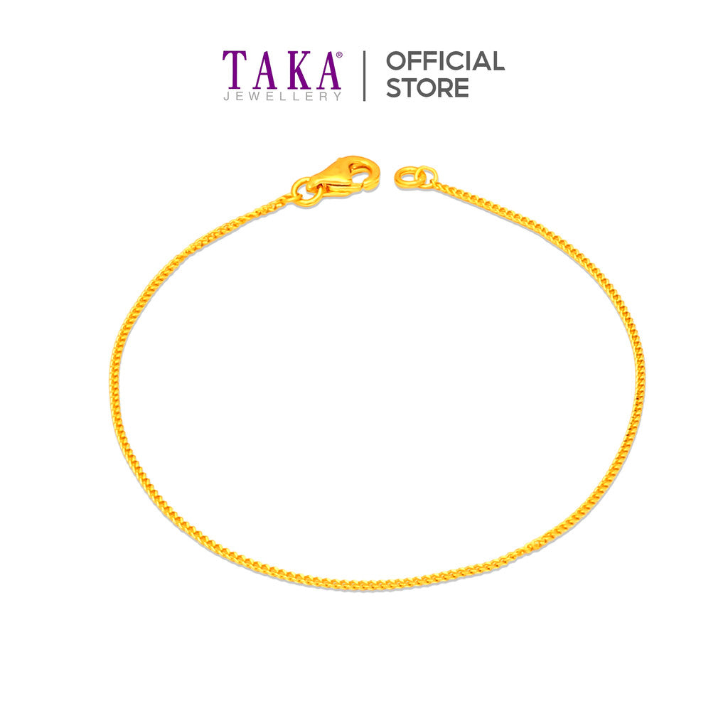 TAKA Jewellery 916 Gold Curb Chain Bracelet