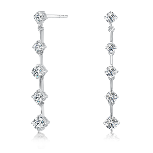 TAKA Jewellery Lab Grown Round Diamond Dangling Earrings 10K Gold