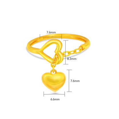 TAKA Jewellery 916 Gold Ring Heart