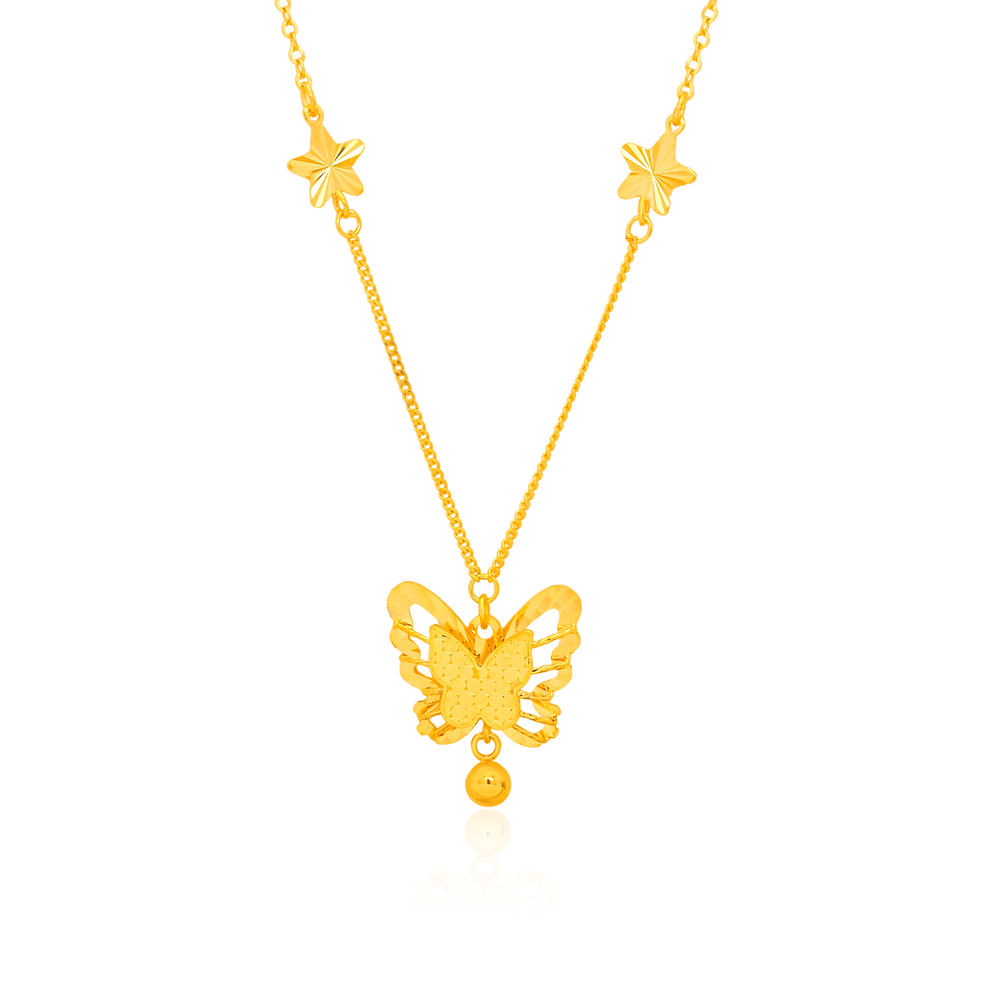 TAKA Jewellery 916 Gold Butterfly Necklace