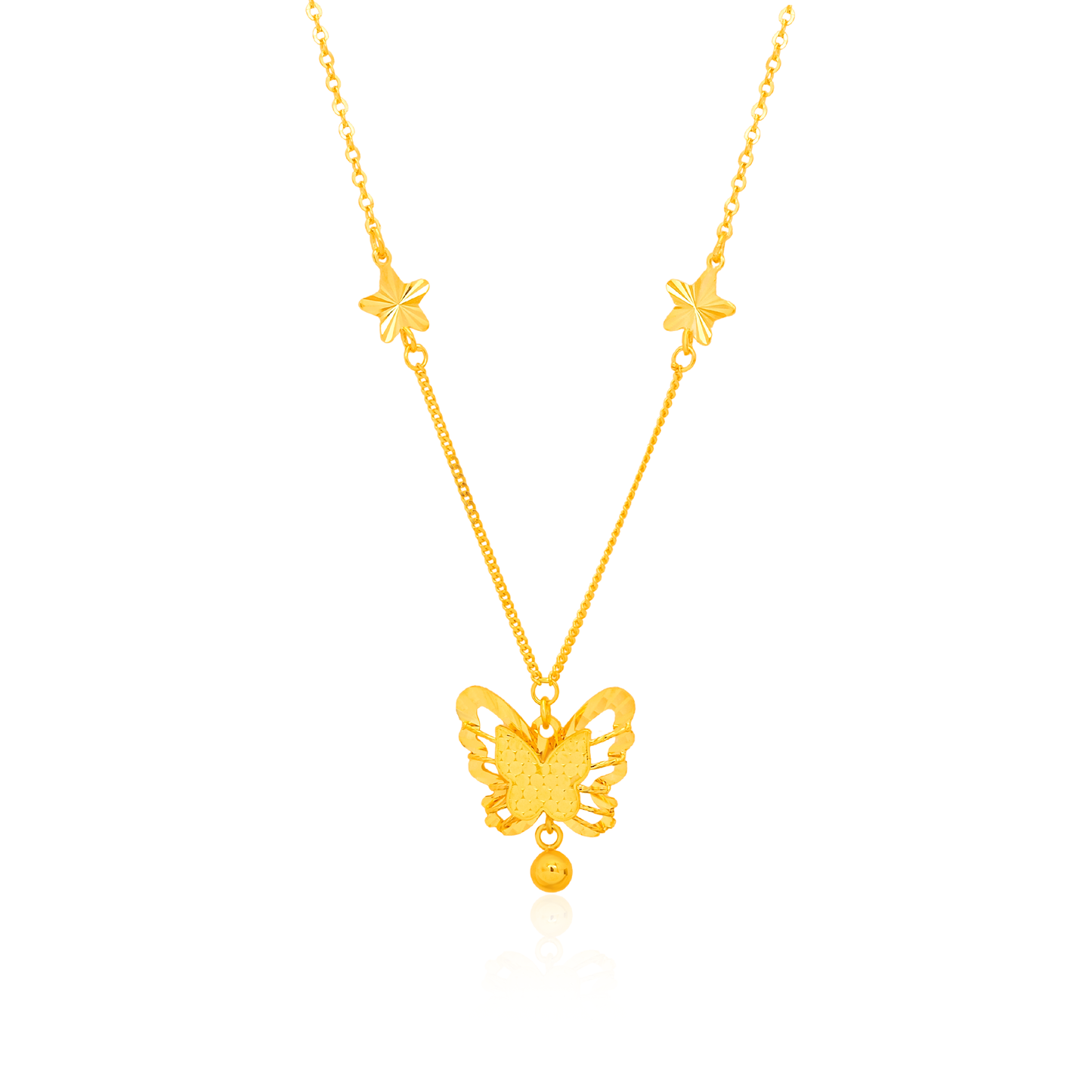 TAKA Jewellery 916 Gold Butterfly Necklace