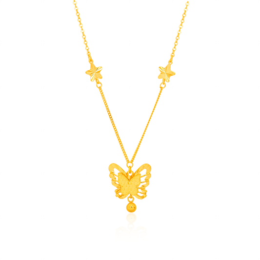 TAKA Jewellery 916 Gold Butterfly Necklace