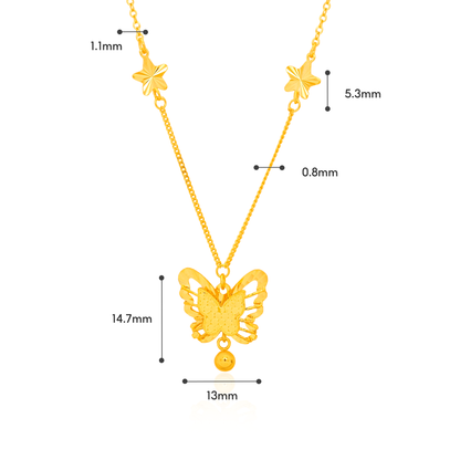 TAKA Jewellery 916 Gold Butterfly Necklace