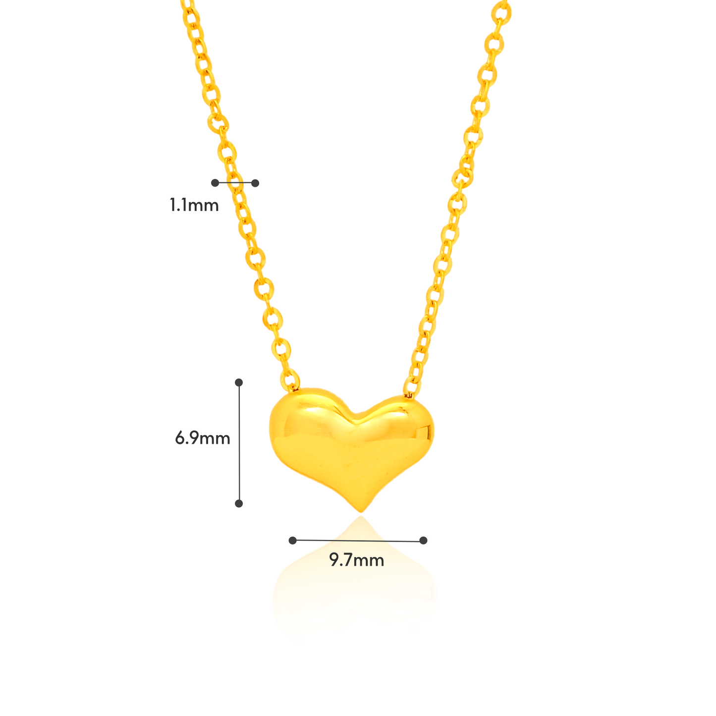 TAKA Jewellery 916 Gold Heart Necklace