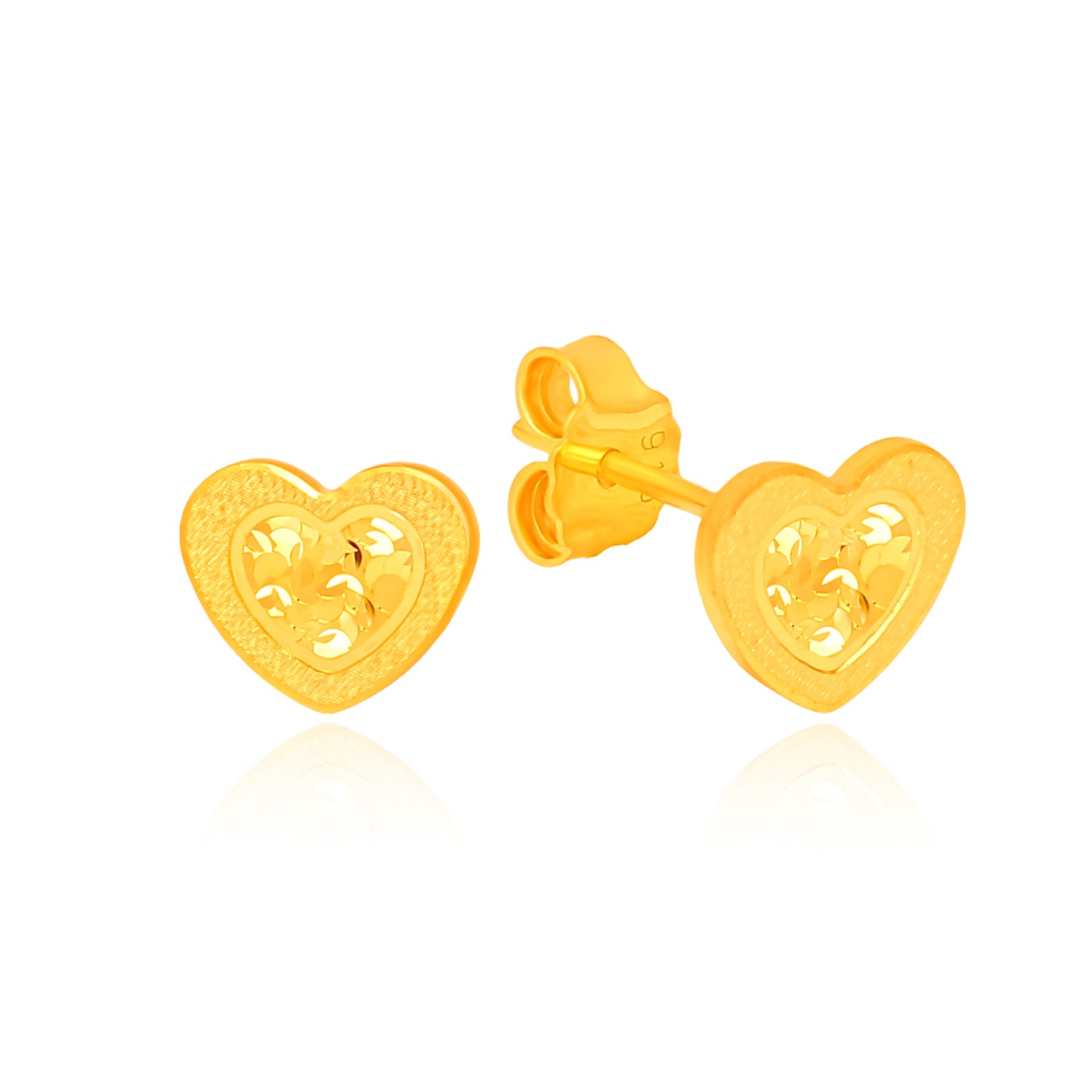 TAKA Jewellery 916 Gold Heart-shaped Earrings