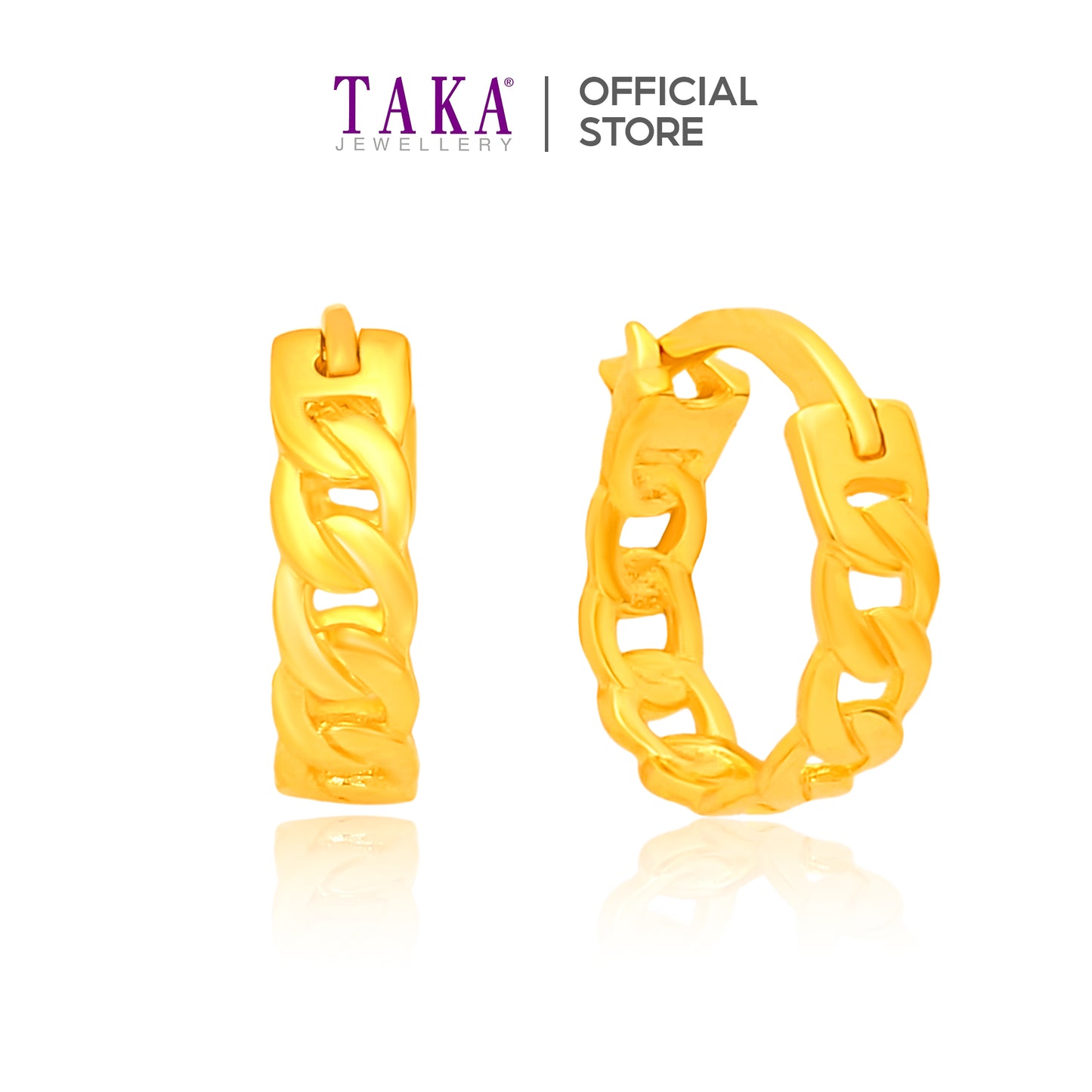 TAKA Jewellery 916 Gold Hoop Earrings