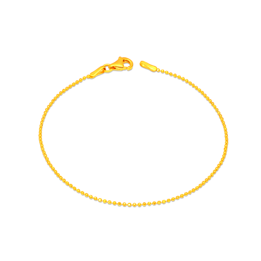 TAKA Jewellery 916 Gold Beaded Chain Bracelet