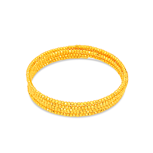 TAKA Jewellery 916 Gold Spring 5-Rows Beaded Bangle