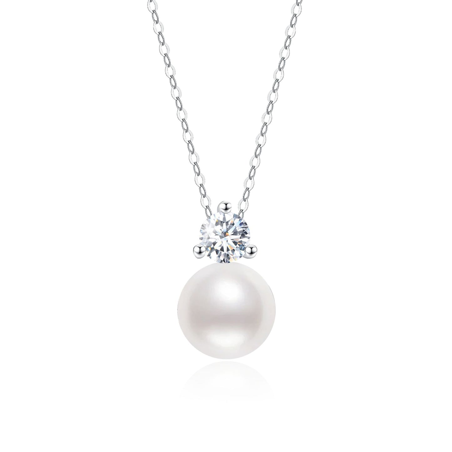 TAKA Jewellery Lab Grown Diamond Pearl Pendant 10K with Silver Chain