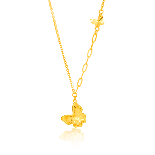 TAKA Jewellery 916 Gold Butterfly Necklace