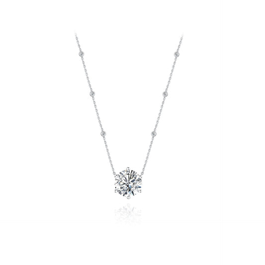 TAKA Jewellery IGI Certified 18K Gold Classic 6-Claws Round Brilliant Lab Grown Diamond Necklace