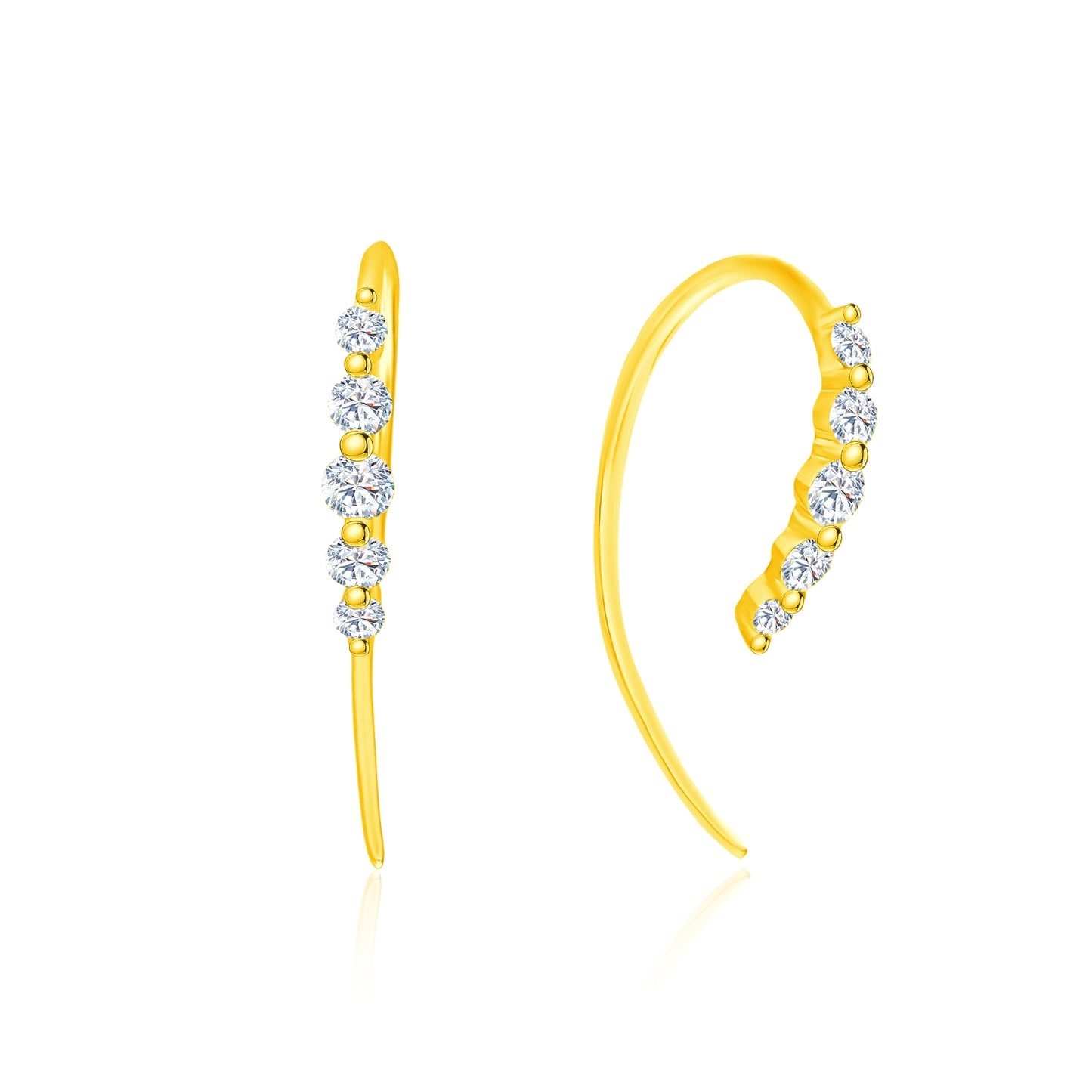 TAKA Jewellery Diamond Hoop Earrings 9K Gold