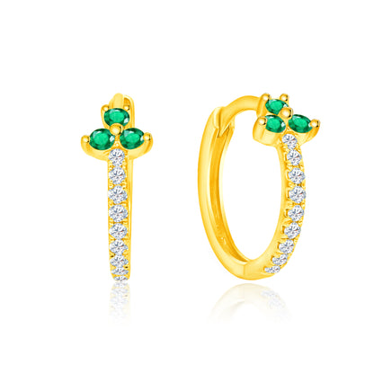 TAKA Jewellery Gemstone Hoop Earrings 9K Gold