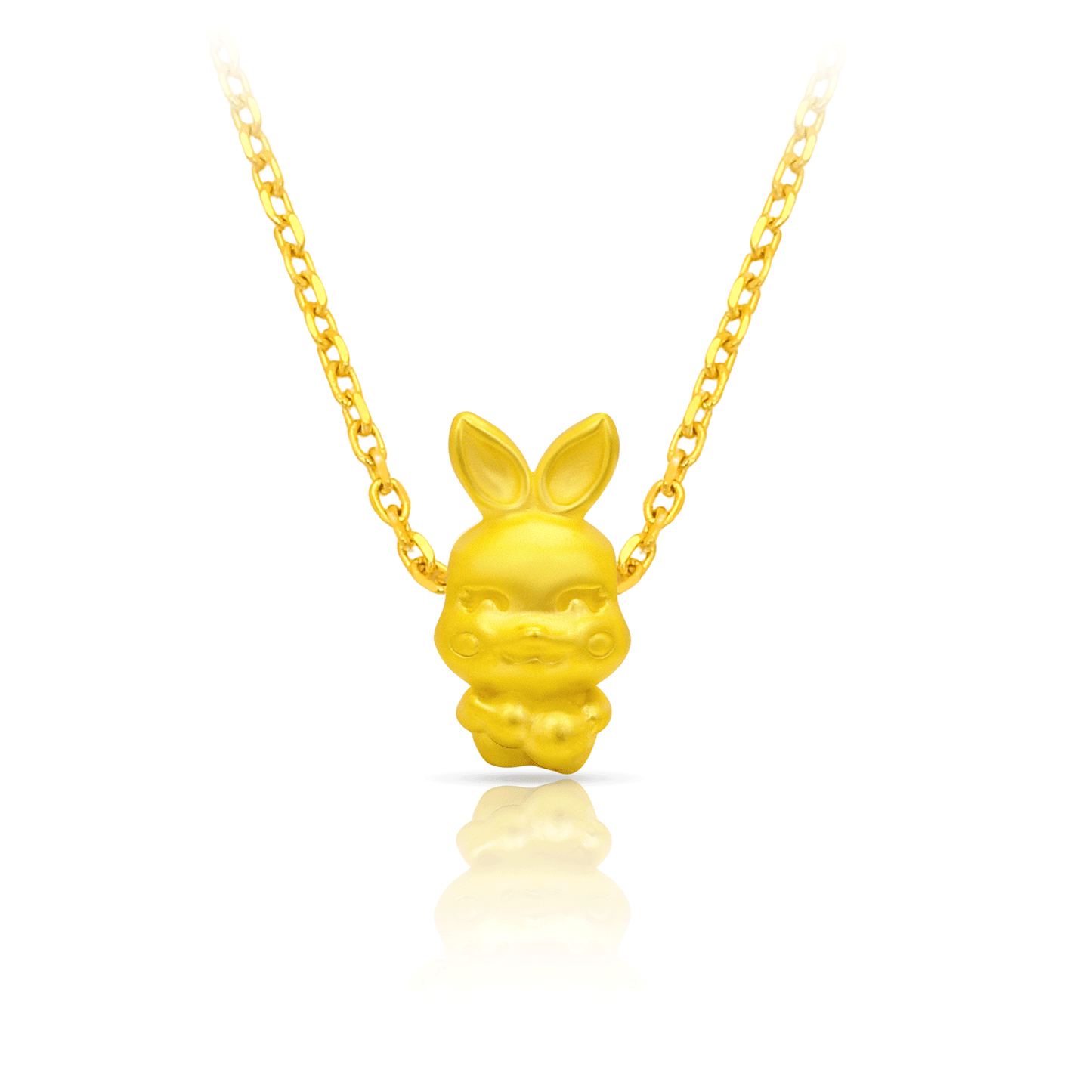 TAKA Jewellery 999 Pure Gold Rabbit HuLu Pendant with 9K Gold Chain