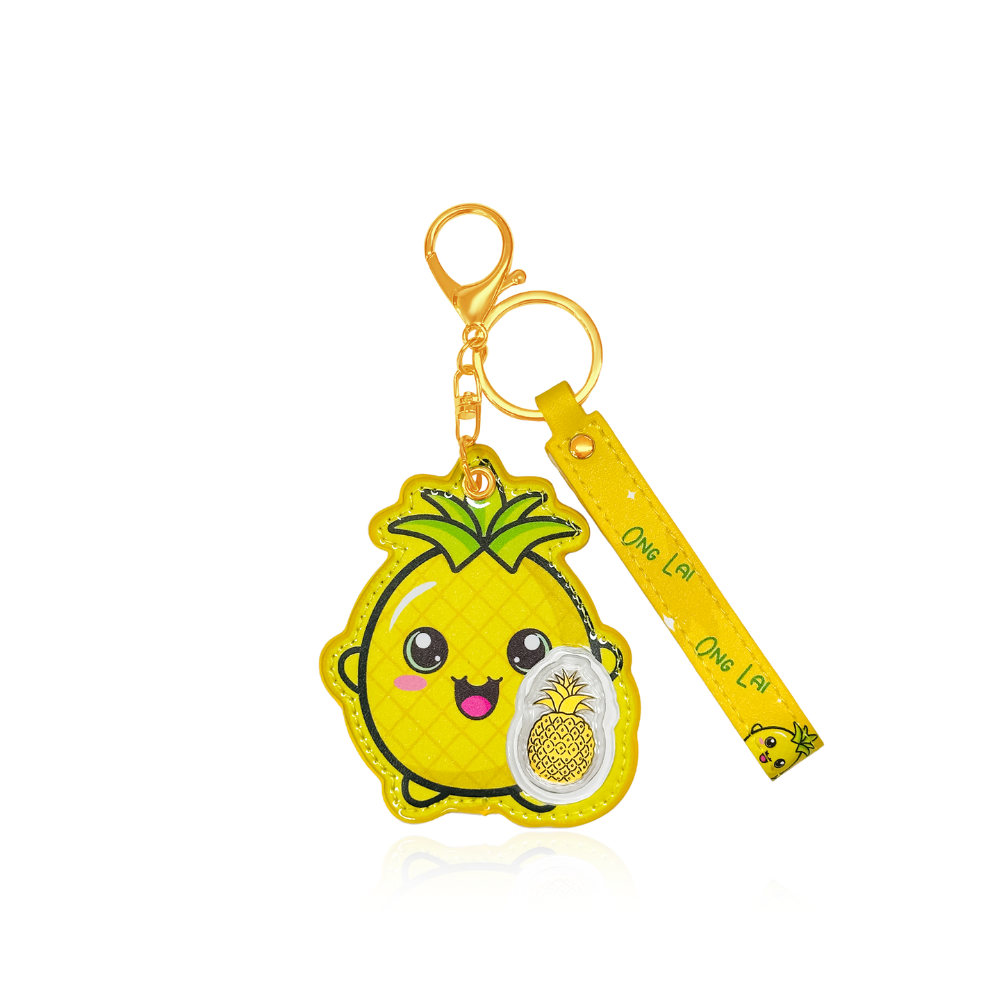 TAKA Jewellery 999 Pure Gold Durian & Pineapple Keychain