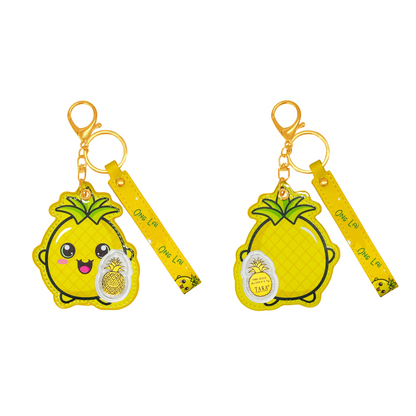 TAKA Jewellery 999 Pure Gold Durian & Pineapple Keychain