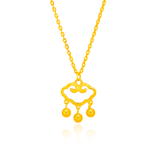 TAKA Jewellery 999 Pure Gold Cloud Rain Necklace